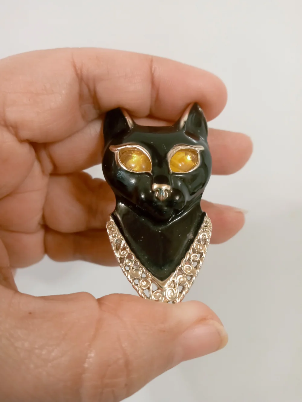 Vintage AJC Egyptian Cat Brooch